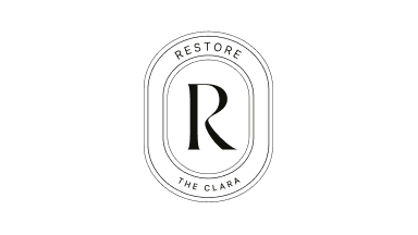 Restore logo with text: Restore The Clara